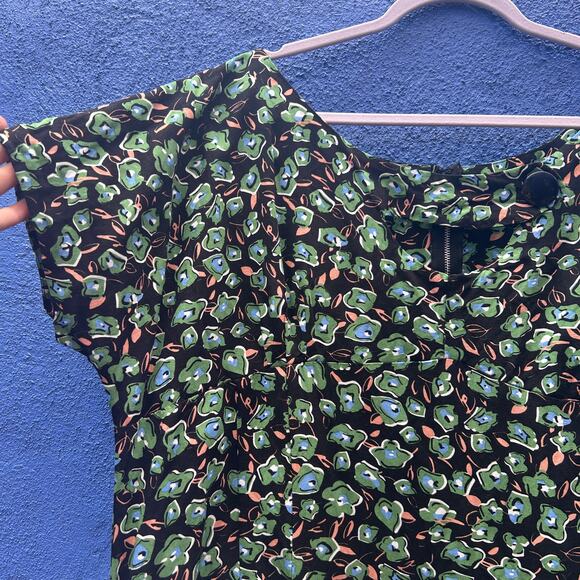 tatyana abstract floral print linen blend dress - Picture 4 of 7